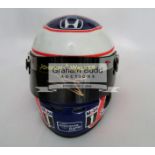 Jenson Button signed McLaren Honda Japanese GP mini helmet,