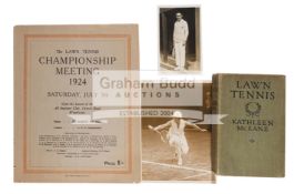 Wimbledon Lawn Tennis Championships programme for the men's singles final day in 1924 Borotra's
