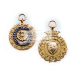 Two Inverness Cup winner's medals won by Inverness Thistle FC in seasons 1927-28 and 1933-34,