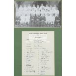 Official autograph sheet for the first England rugby union tour to Australia in 1963,