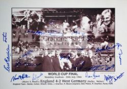 England 1966 World Cup Winners b&w photographic montage signed by 21 players and staff,