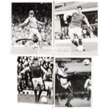 Collection of 32 b&w press photographs of Arsenal footballers, varying in size between 10 by 8in.