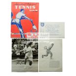 Varied collection of tennis programmes and photographs including a few signed examples,