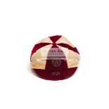 Frank Roberts's final England international cap v France 1925, red & white quartered, dated 1925,