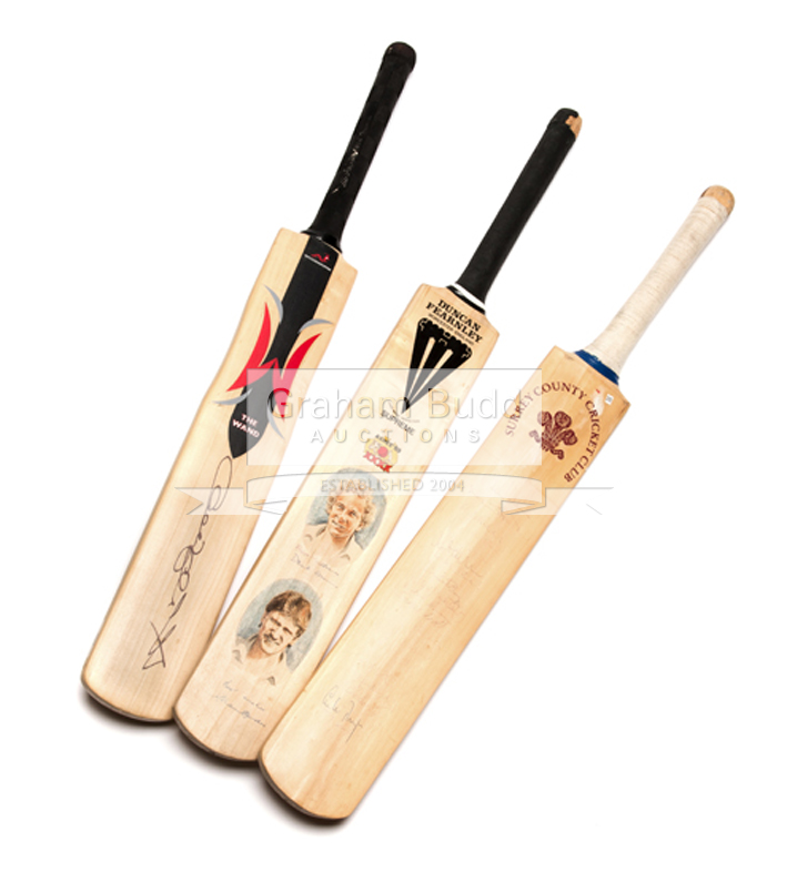 Three autographed cricket bats, i) Freddie Flintoff,