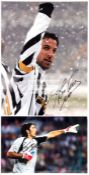 Signed photographs of Juventus and Italy footballing legends Allesandro Del Piero and Gianluigi