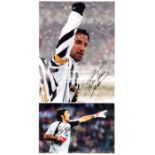 Signed photographs of Juventus and Italy footballing legends Allesandro Del Piero and Gianluigi