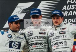 2003 Australian Grand Prix triple-signed race podium photograph,