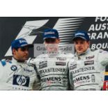 2003 Australian Grand Prix triple-signed race podium photograph,