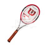 Roger Federer signed tennis racquet, a black & red Wilson Pro Staff,