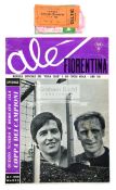 A ticket for the Fiorentina v Celtic European Cup quarter-final 2nd Leg match 18th March 1970,