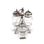 A Victorian cricket-themed cruet set circa 1885,