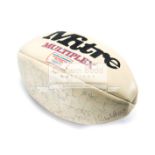 England v Wales signed rugby ball circa mid-1990s, Rory Underwood, Rob Andrew, Phil de Glanville,