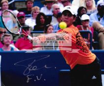 A group of seven photographs signed by tennis players, comprising: Rafael Nadal, Martina Hingis,