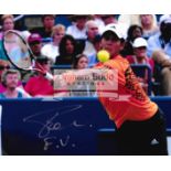 A group of seven photographs signed by tennis players, comprising: Rafael Nadal, Martina Hingis,