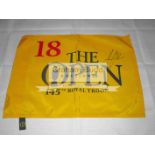 Henrik Stenson signed Royal Troon 2016 Open Championship souvenir 18th hole pin flag,