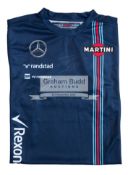 Felipe Massa and Valtteri Bottas signed Williams Martini Racing 2016 F1 t-shirt,