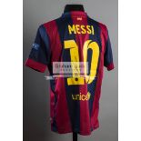 An Official UEFA Champions League Licensed & Certificated Lionel Messi signed replica of his