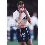 A signed "Gazza's Tears" colour photograph, large 19 by 13in.