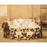 A period group photograph of Sheffield United players who have been capped for England football