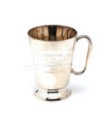 A silver plated tankard presented to the cricketer Cyril Washbrook to commemorate the MCC Tour to