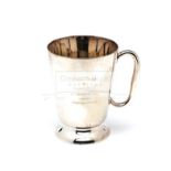A silver plated tankard presented to the cricketer Cyril Washbrook to commemorate the MCC Tour to