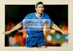 The original work of art by Robert Highton from which a Chelsea FC Frank Lampard limited edition