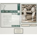 Helen Wills Moody & Helen Hull Jacobs double-signed 1938 Wimbledon framed display,