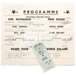 Rare signed programme and ticket from the early career of the boxer Ken Buchanan,