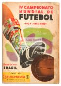 1950 World Cup programme Italy v Sweden, played in Sao Paolo 25th June,