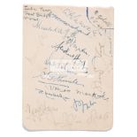 Autographs of the 1946 India cricket team to England, album page with 16 signatures signed in ink,