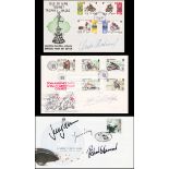 Mike Hailwood and Joey Dunlop signed Isle of Man TT first day postal covers,