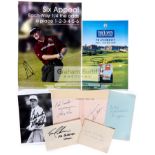 A collection of 31 autographs of golfers, signed publicity cards, photos, album pages etc.