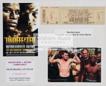Ricky Hatton signed fight ticket for the Mayweather fight at the MGM Grand, Las Vegas,