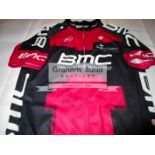 Cadel Evans signed BMC cycling jersey from his 2011 Tour De France winning year,