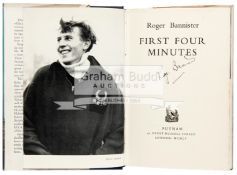 Roger Bannister signed copy of his book "First Four Minutes", first edition with d/j,