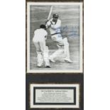 A Gary Sobers signed photograph with dedication to Nottinghamshire County Cricket Club, a 10 by 8in.