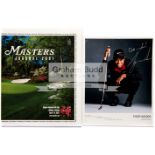 Tiger Woods signed colour publicity photograph, 10 by 8in.