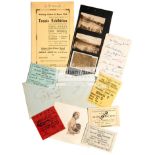 Tennis ephemera, including three small,