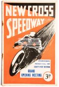 13 New Cross Speedway programmes from the 1937 season,