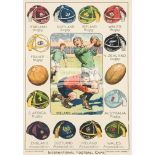 Four Boy's Own Paper colour supplement rugby & football prints,