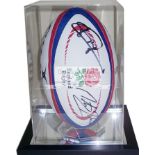 Gilbert official England rugby ball signed by winning 2003 Rugby World Cup winning captain Martin