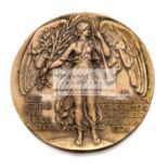 London 1908 London Olympic Games participation medal, the rarer issue in bronze, by Vaughton,