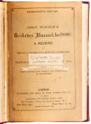 John Wisden's Cricketers' Almanack for 1880, rebound but with original paper wrappers preserved,