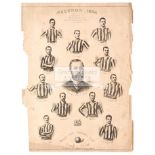 Rare and early souvenir of the Preston North End football team in 1886,
