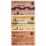 Three 1954 World Cup tickets,