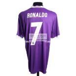 Cristiano Ronaldo signed replica of his purple Real Madrid No.