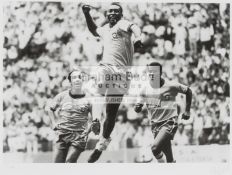 Pele signed limited edition photographic print, 12 by 17in.