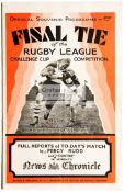 Rugby League Challenge Cup Final programme Huddersfield v Warrington played at Wembley Stadium 6th