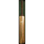 A cricket bat bearing autographs collected by Alex Coxon of Yorkshire and England in 1947 and